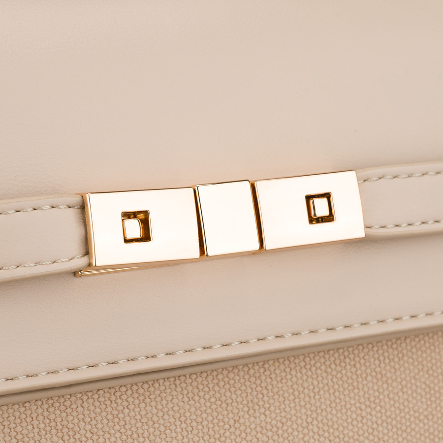 Beżowa torebka damska zamykana suwakiem i magnesem - Peterson