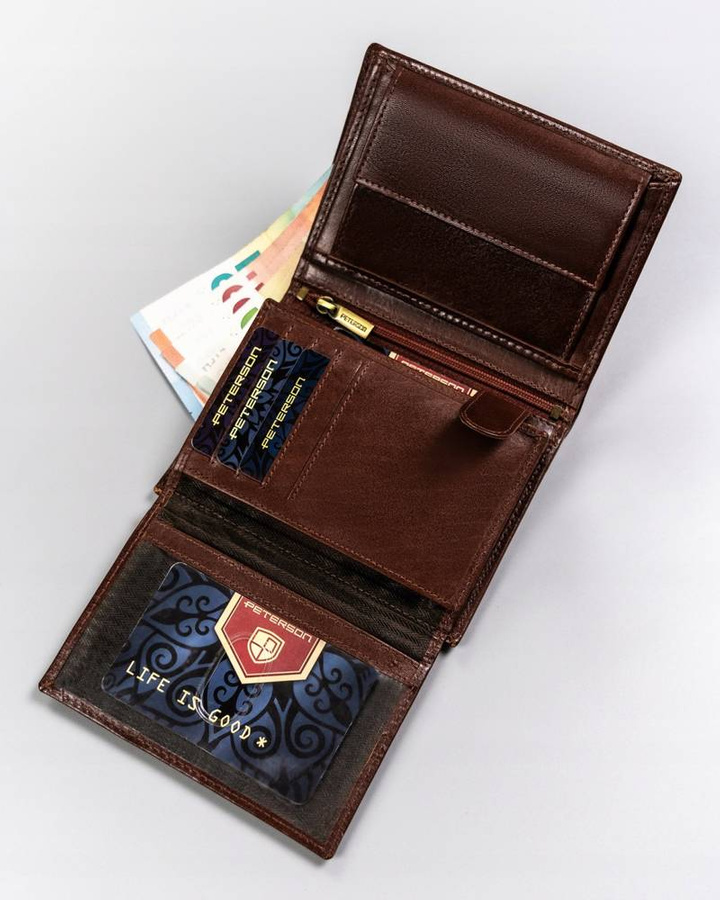 Leather wallet RFID PETERSON PTN 22311-VT