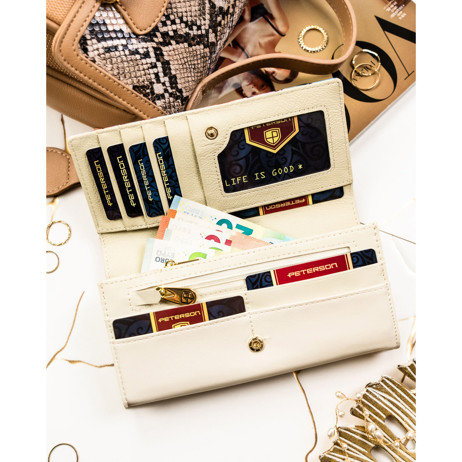 Leather and leatherette wallet RFID PETERSON PTN PX27-PF2