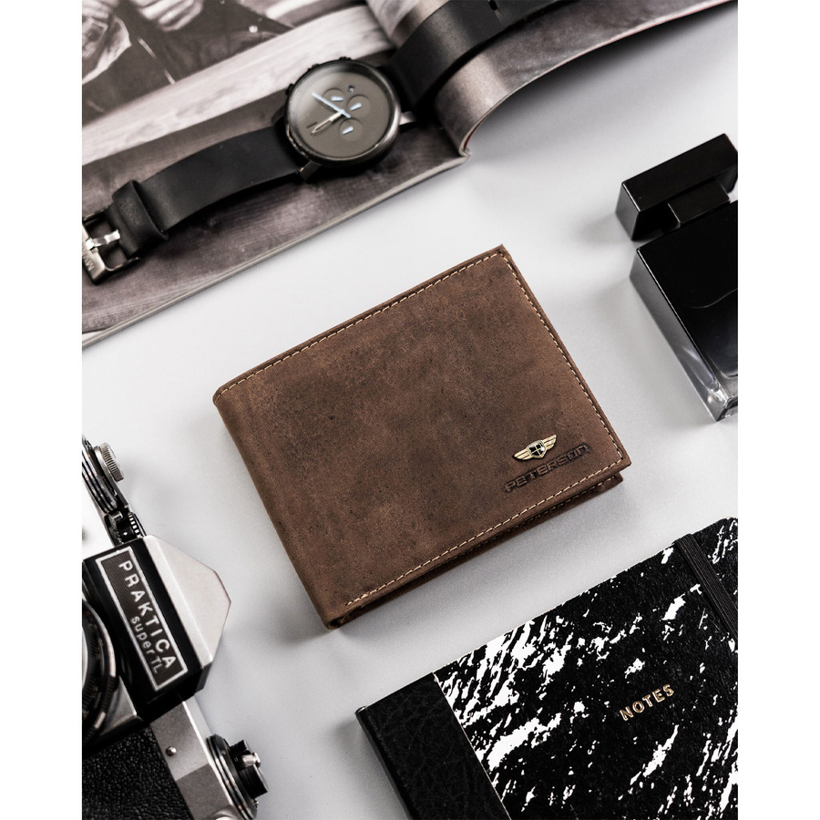 Leather wallet RFID PETERSON PTN 304 2-1-4