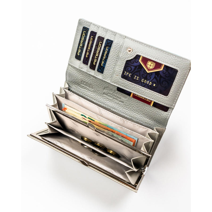 Leather+leatherette wallet RFID PETERSON PTN PX24-1-NPK