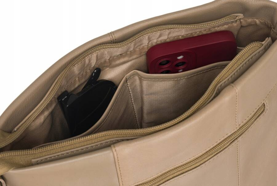 Klasyczna listonoszka damska ze skóry naturalnej - Peterson