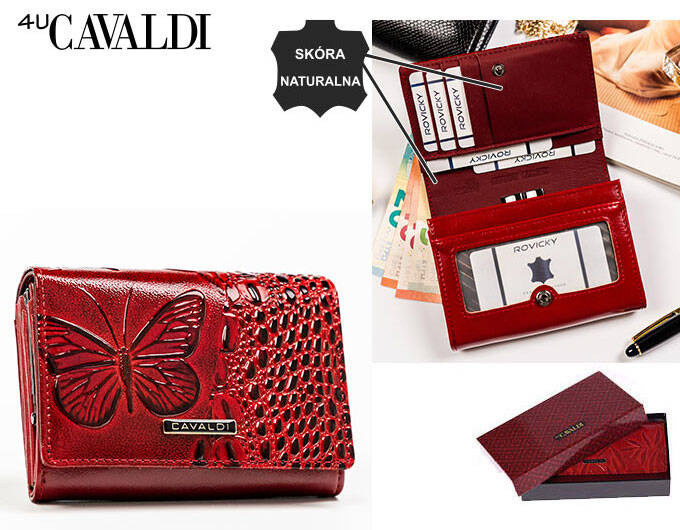 Leather & leatherette wallet RFID 4U CAVALDI PN30-BCF