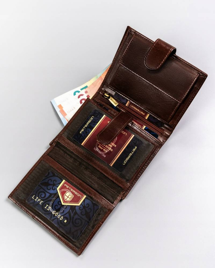 Leather wallet RFID PETERSON PTN 22307L-VT