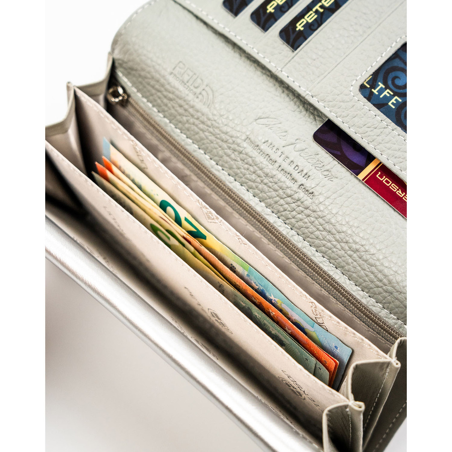 Leather+leatherette wallet RFID PETERSON PTN PX22-1-NPK