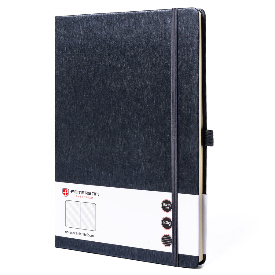 Šedý zápisník B5 s linajkami a tvrdou väzbou