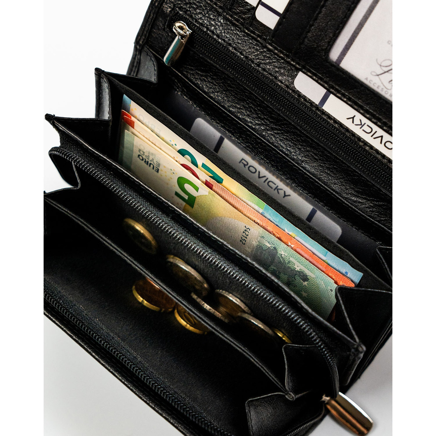 Leather wallet RFID ROVICKY R-D1520-NCD-BL