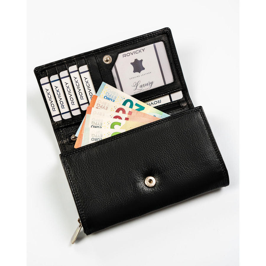 Leather wallet RFID ROVICKY R-D1520-NCD-BL