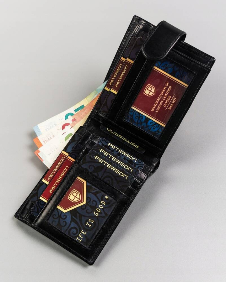 Leather wallet RFID PETERSON PTN 22301L-VT-T