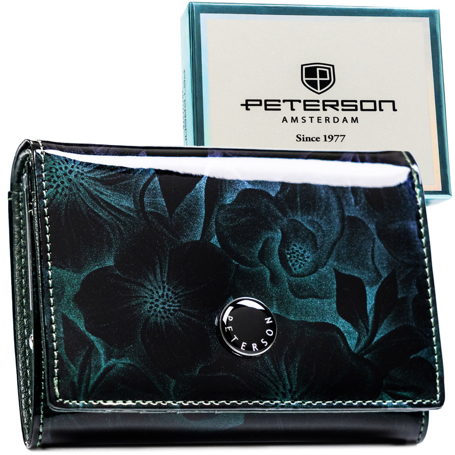 Leather and leatherette wallet RFID PETERSON PTN PS445-FDS