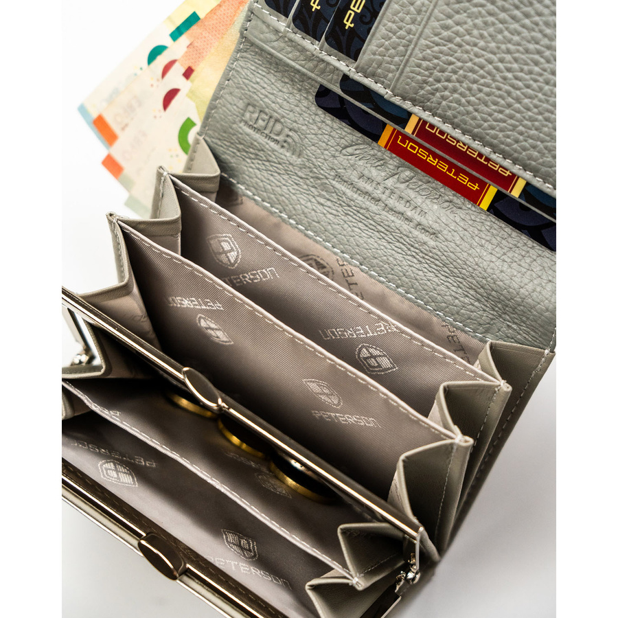 Leather+leatherette wallet RFID PETERSON PTN PX30-1-NPK