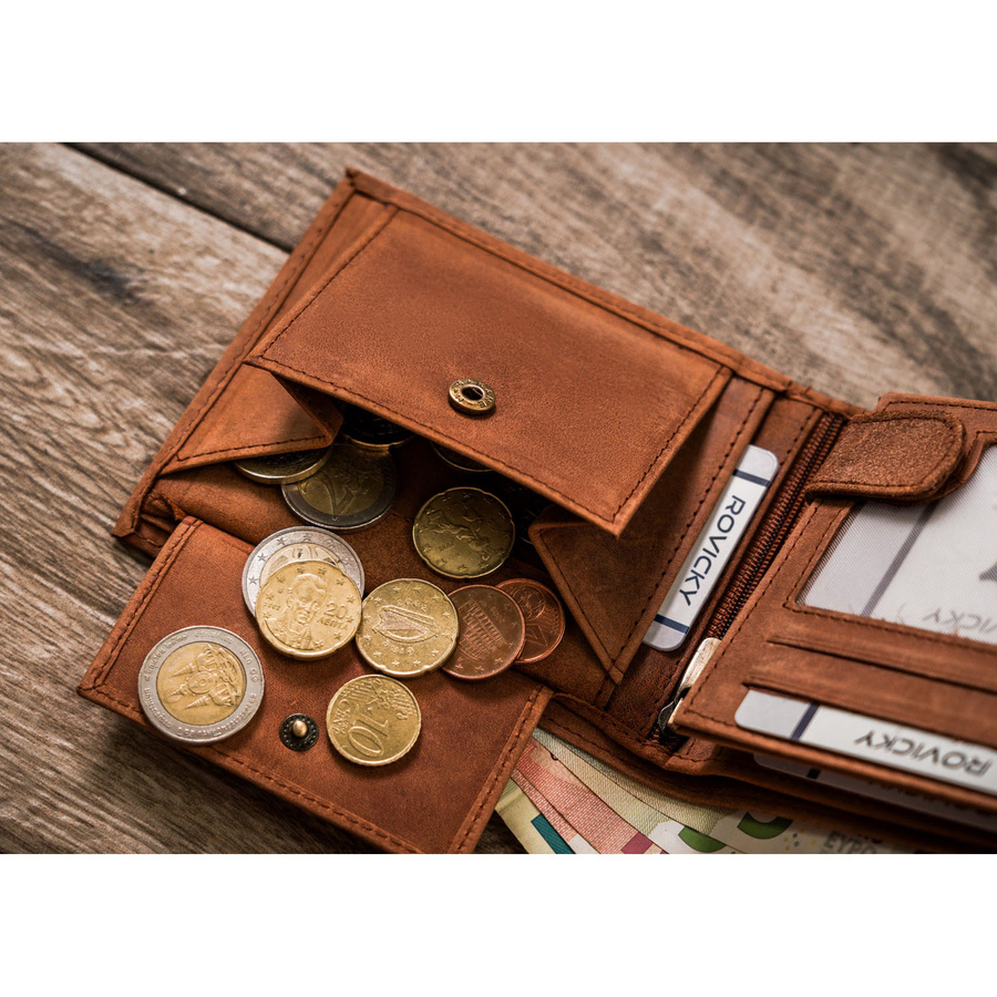 Leather wallet RFID ALWAYS WILD N992-CHM-HORSE-BL CO