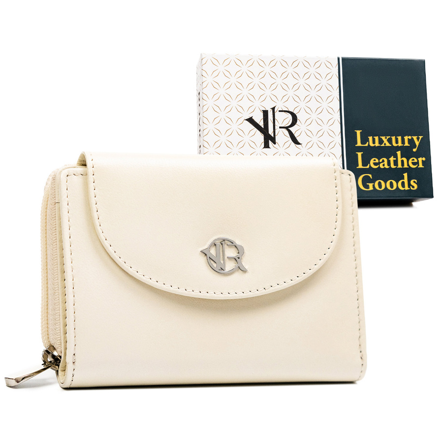 Biela kožená dámska peňaženka na patentku a zips - Rovicky,skl.