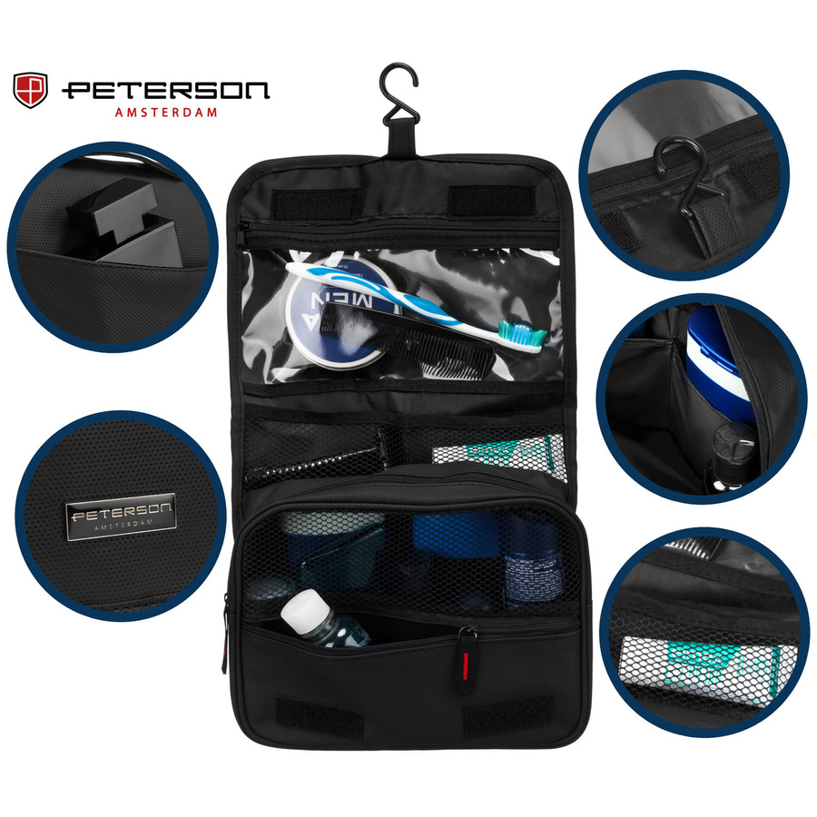 Synthetic cosmetic bag PETERSON PTN KOS-H-02