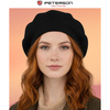 Czarny, stylowy beret damski wykonany z akrylu - Peterson
