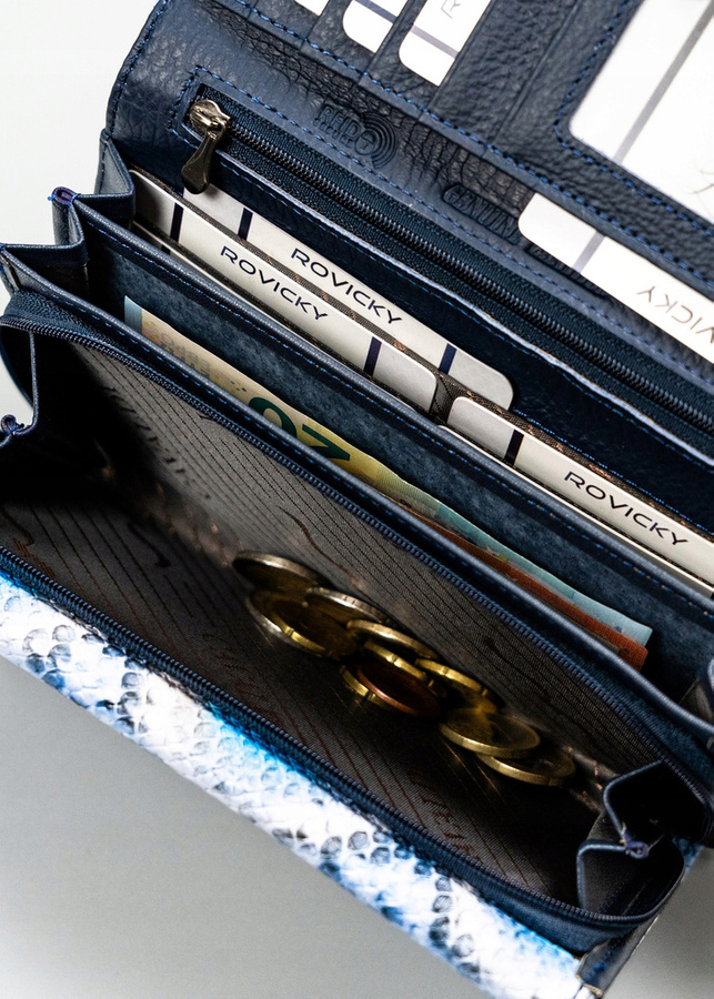 Leather & leatherette wallet RFID 4U CAVALDI PX28-DNH-BL