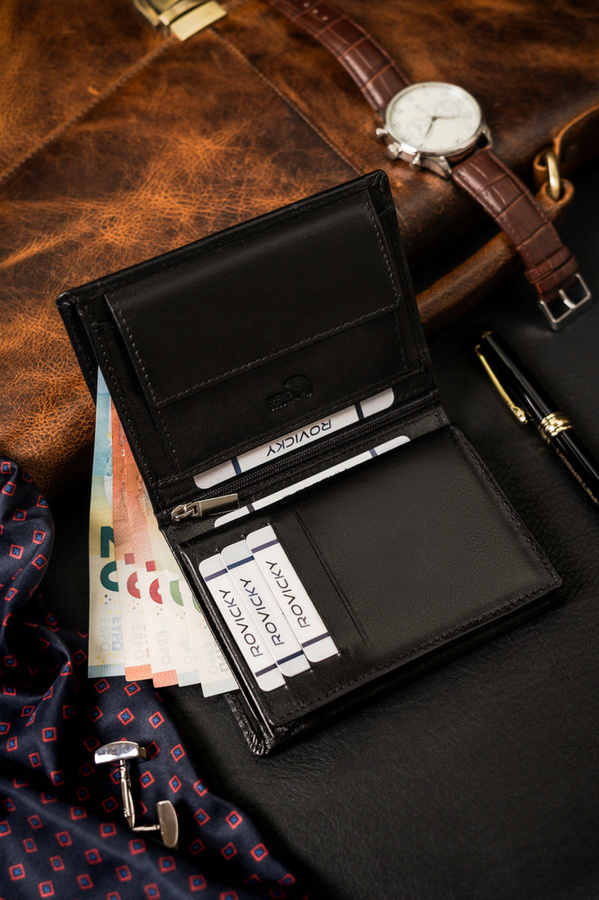 Leather wallet RFID ROVICKY RV-7680278-5-BCA-450