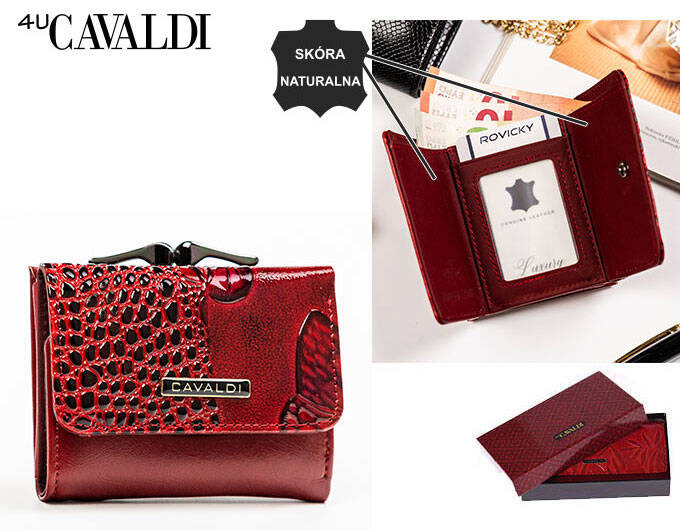 Leather & leatherette wallet RFID 4U CAVALDI PN32-BCF
