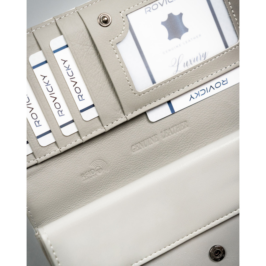 Skórzany portfel damski w kwiaty, mieści dowód rejestracyjny - 4U Cavaldi