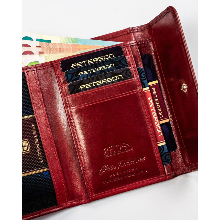 Leather wallet RFID PETERSON PTN 27074-TVT