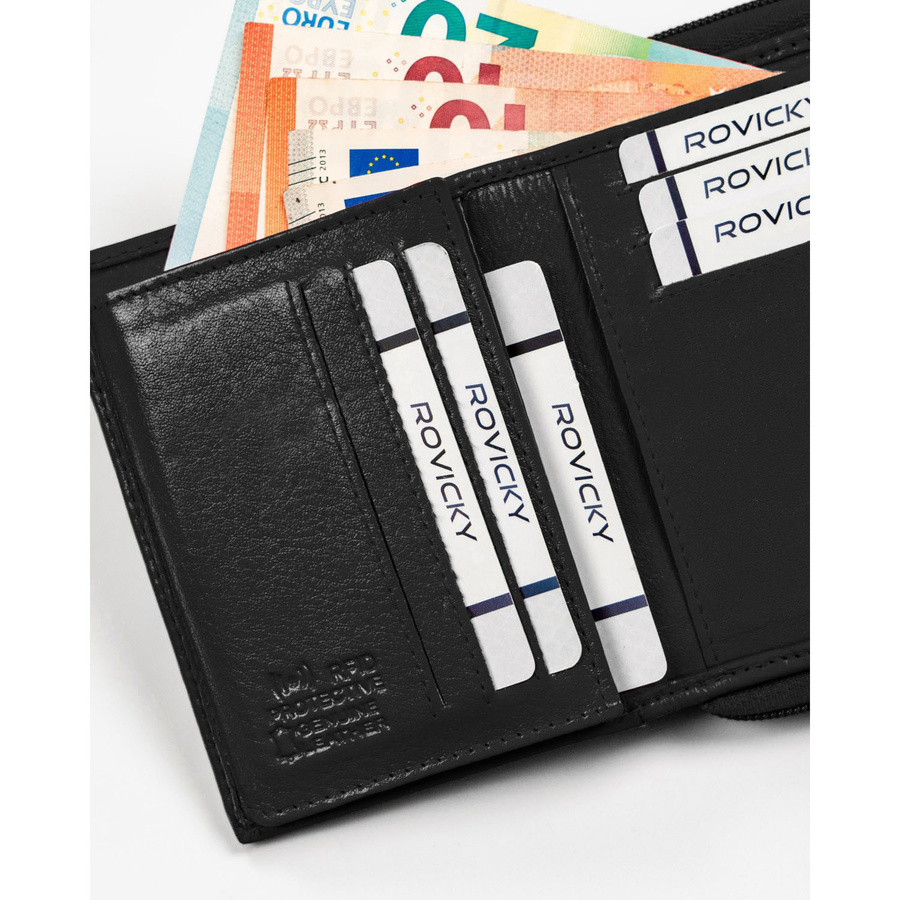 Leather wallet RFID ROVICKY R-DLL2-NCD-BL