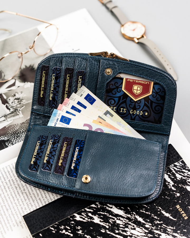 Leather wallet RFID PETERSON PTN 42123-ONBF