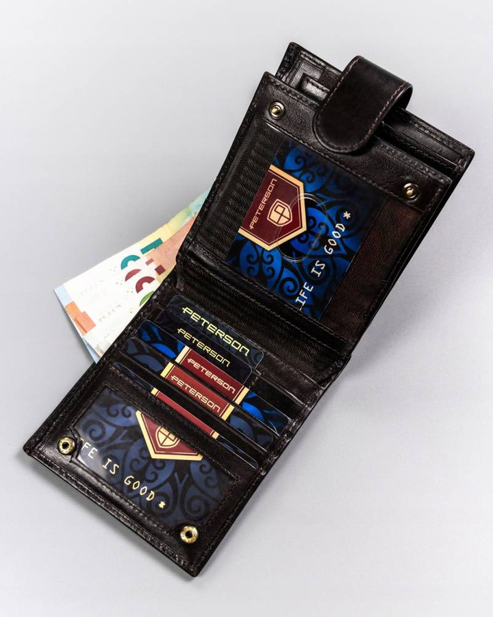 Leather wallet RFID PETERSON PTN 22305L-VT