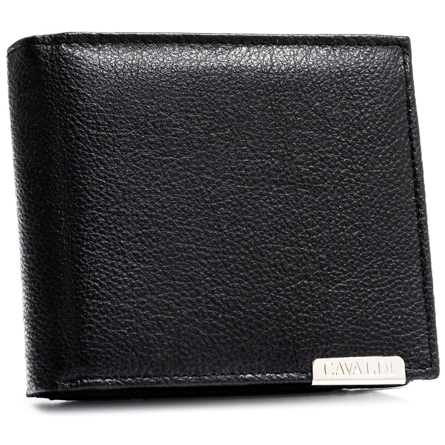Veľká čierna pánska kožená peňaženka 4U Cavaldi s RFID ochranou