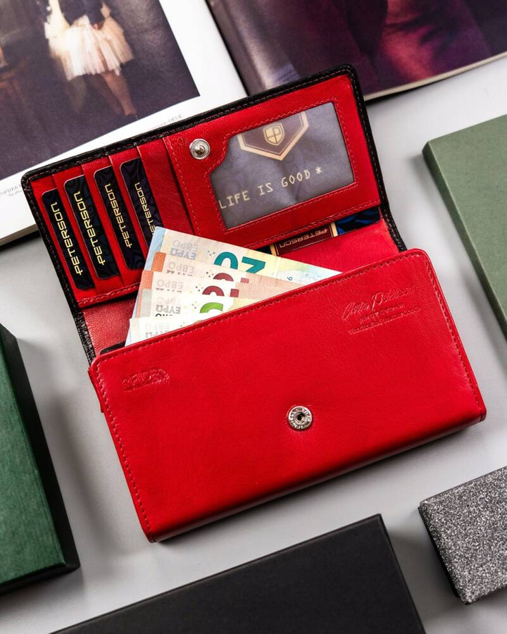 Leather wallet RFID PETERSON PTN KA-19