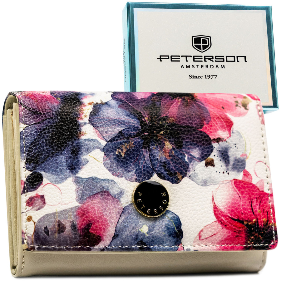 Leather and leatherette wallet RFID PETERSON PTN PX30-PF1
