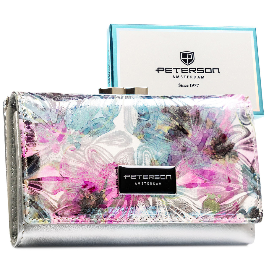 Leather+leatherette wallet RFID PETERSON PTN PX23-1-NPK