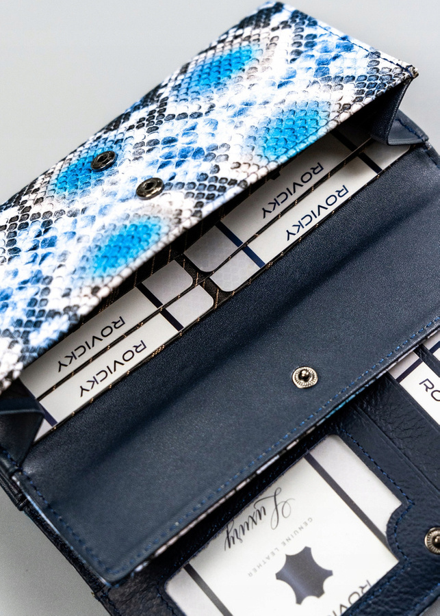 Leather & leatherette wallet RFID 4U CAVALDI PX28-DNH-BL