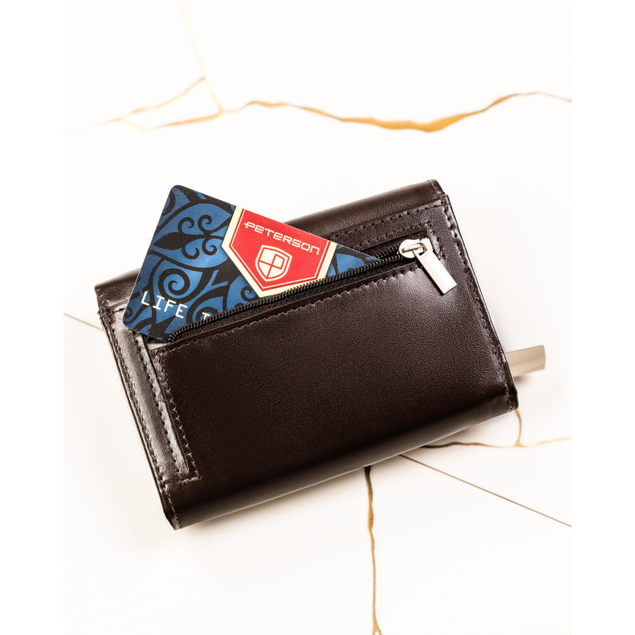 Leather wallet RFID PETERSON PTN RD-02-NGV