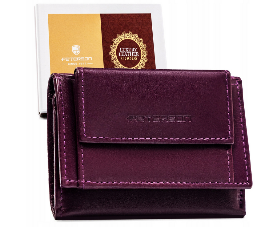 Leather wallet RFID PETERSON PTN RD-240-MCL