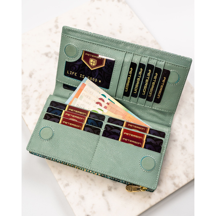 Leather wallet RFID PETERSON PTN 421431-SFL