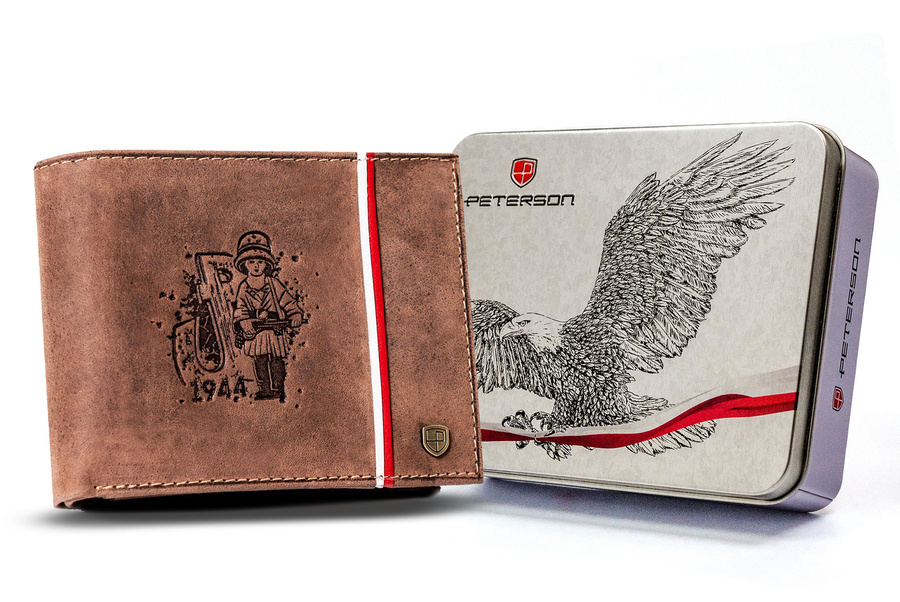 Leather wallet RFID PETERSON PTN 304PW-01 2-1-4 H