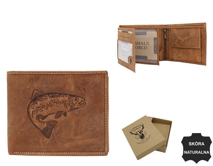 Leather wallet RFID ALWAYS WILD N992-CHM-FISH