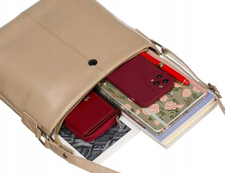 Klasyczna listonoszka damska ze skóry naturalnej - Peterson