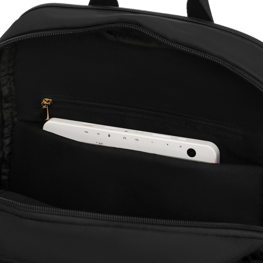 Czarny, nylonowy plecak damski na regulowanych szelkach - Peterson