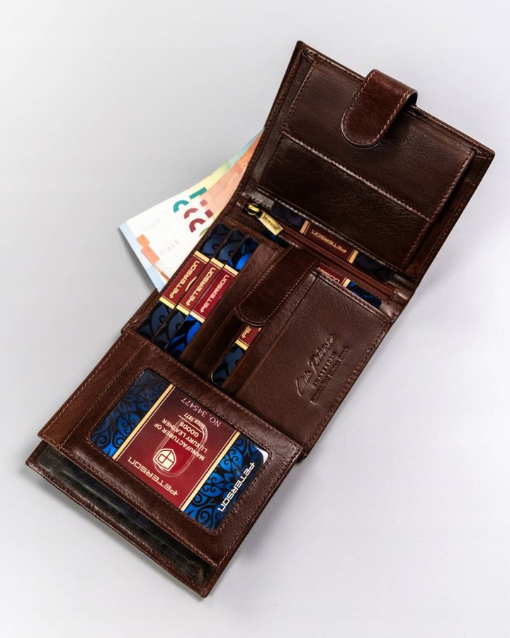 Leather wallet RFID PETERSON PTN 22307L-VT