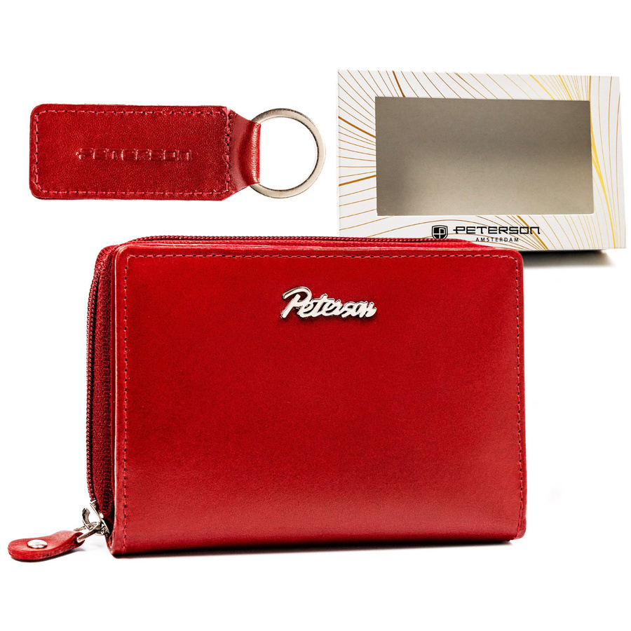 Leather wallet & key ring gift set PETERSON PTN SET-D-67-KCS