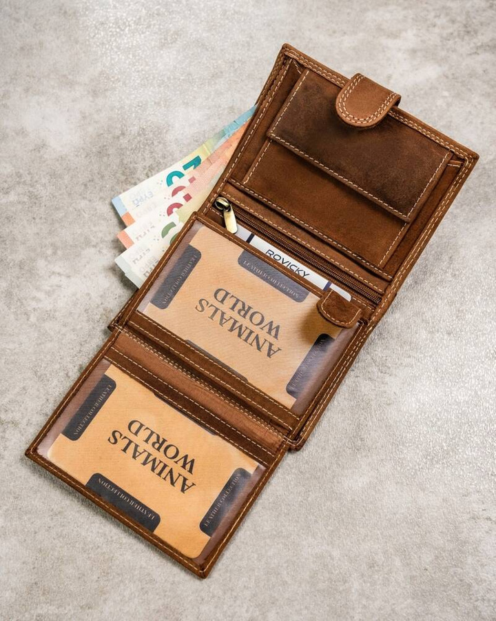 Leather wallet RFID ALWAYS WILD N4L-CHM