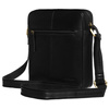 Czarna, skórzana listonoszka męska z kieszonką, zamykana na suwak - Peterson
