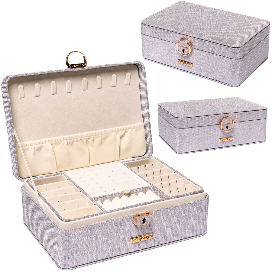 Elegantná strieborná šperkovnica s kľúčikom a uzatváraním - Peterson