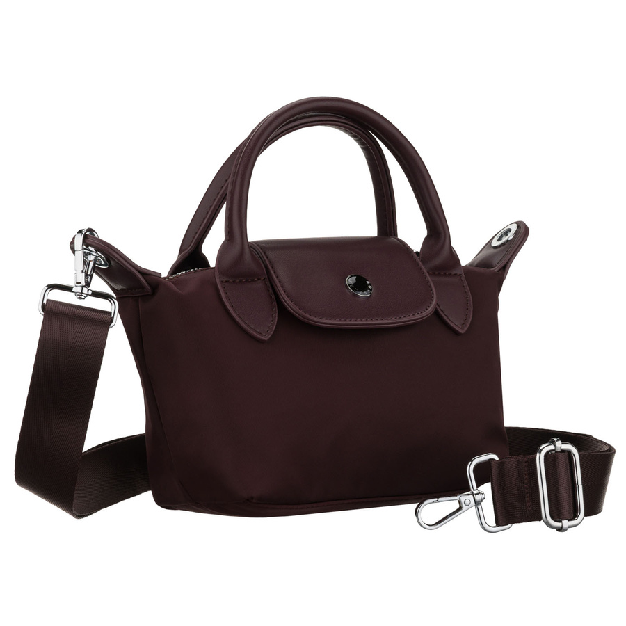 Dámska bordová crossbody kabelka z polyesteru so širokým popruhom