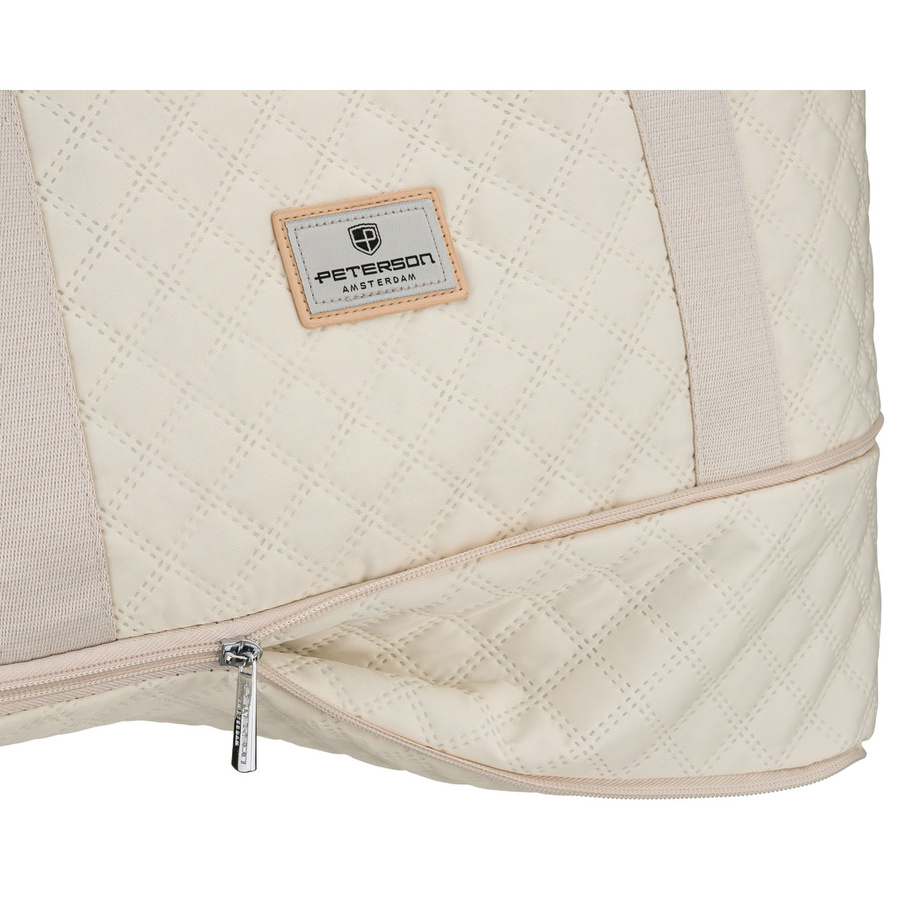 Beżowa, treningowa torba wykonana z poliestru, jednokomorowa - Peterson
