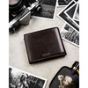 Duży portfel męski ze skóry naturalnej w brązowym kolorze wyposażony w system RFID - Peterson