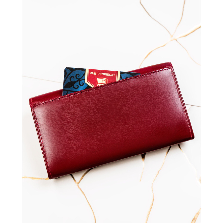 Leather wallet RFID PETERSON PTN RD-08-NGV