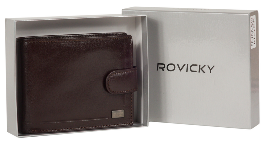 Leather men wallet RFID ROVIKY ROVICKY PC-103L-BAR