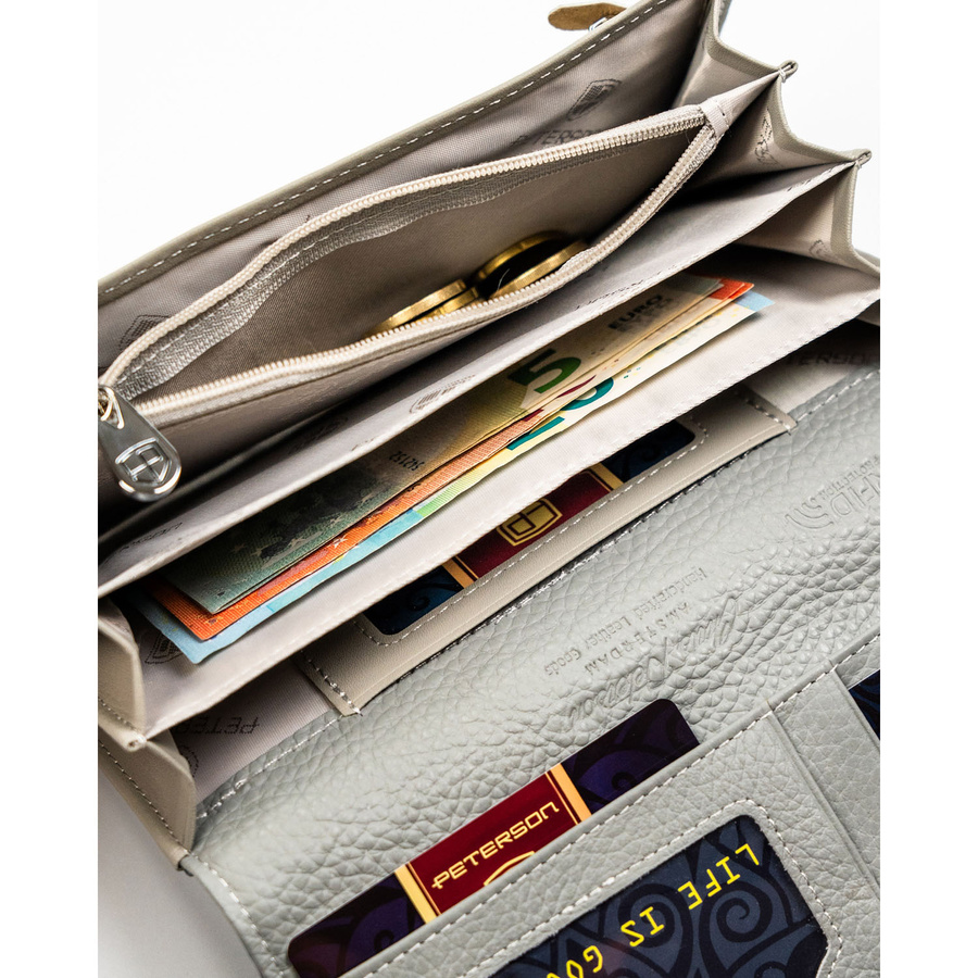 Leather+leatherette wallet RFID PETERSON PTN PX27-1-NPK